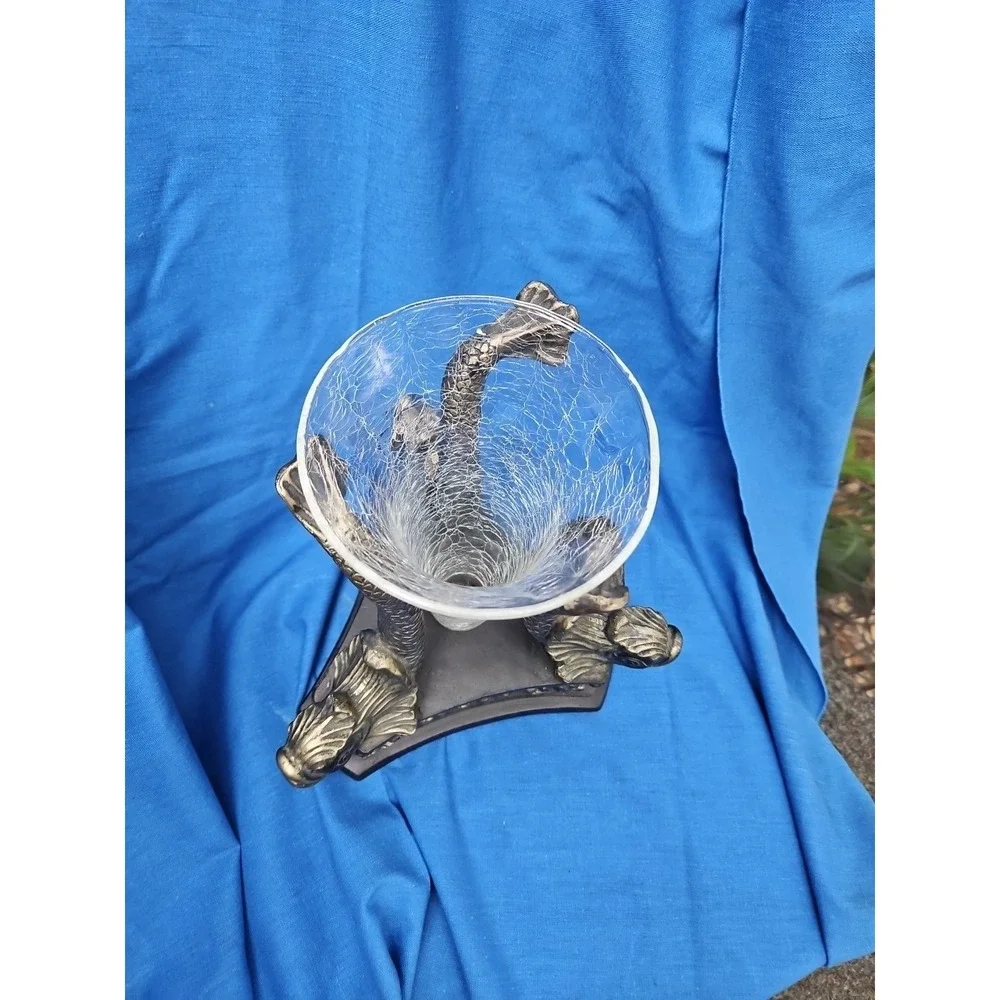 Vintage Japanese Dolphin Koi Fish Vase Centerpiece‎ Neoclassical Crackle 12